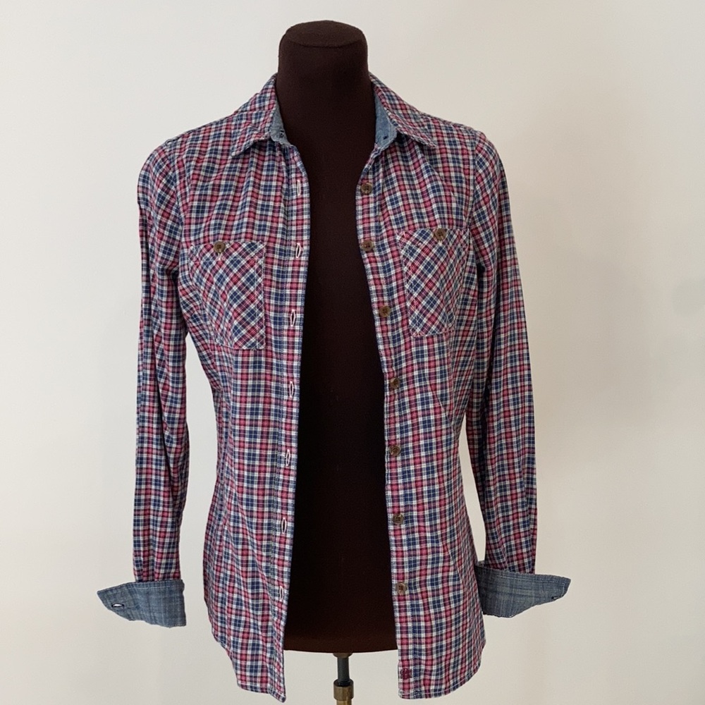 GH Bass&CO plaid buttoned shirt size XS - Picture 9 of 16